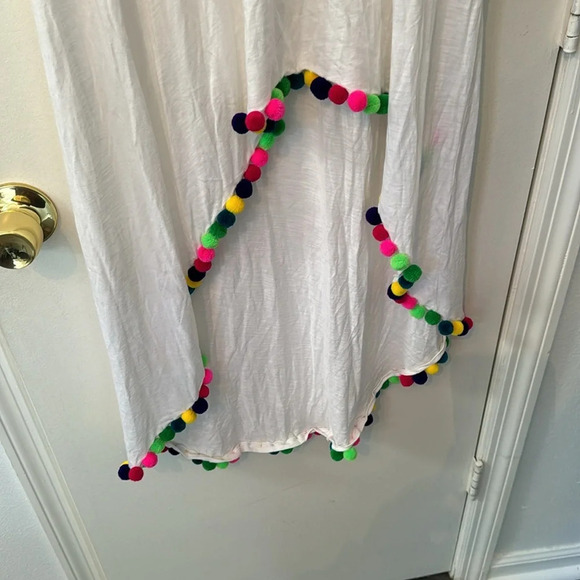 PITUSA Vanessa Dress in White with colorful pom pom detail Beachy Size Standard - Picture 3 of 7